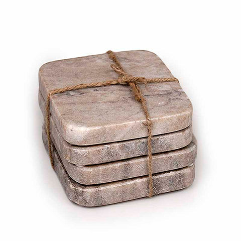 50001: Brown Galaxy Marble Square Coasters - Set of 4 - Jodhshop