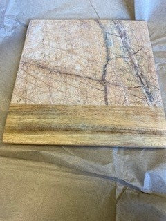 Forest Marble and Wood Cheese Board - 8 x 8 inches - Jodhpuri Online