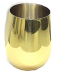 Stemless Wine Glass Shiny Gold Stainless Steel - 18 oz - Jodhpuri Online