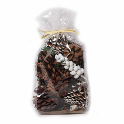 Pine Fir Scented Frosted/Natural Pine Cones - 8 ounces - Jodhshop