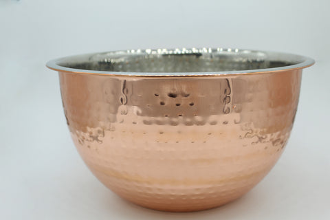 48311: BOWL STAINLESS STEEL/GOLD HAMMERED FINISH 5QT
