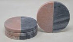 50303: Pink/Gray Marble Two-Toned Round Coasters - Set of 4 - Jodhshop