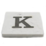 73040: Marble Monogrammed Letter Coasters - K - Jodhshop
