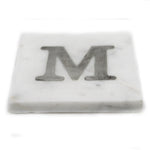 73042: Marble Monogrammed Letter Coasters - M - Jodhshop