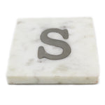 73048: Marble Monogrammed Letter Coasters - S - Jodhshop