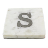 73048: Marble Monogrammed Letter Coasters - S - Jodhshop