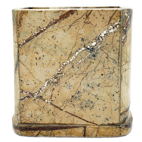 Brown Forest Marble Bathroom Tumbler - 3 x 2.25 x 4 inches - Jodhshop