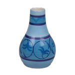 Blue Ceramic Vase with Design - 2.75 x 4.5 inches - Jodhshop