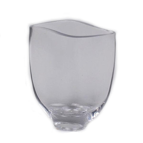 Short Curve Clear Glass Vase - Jodhshop