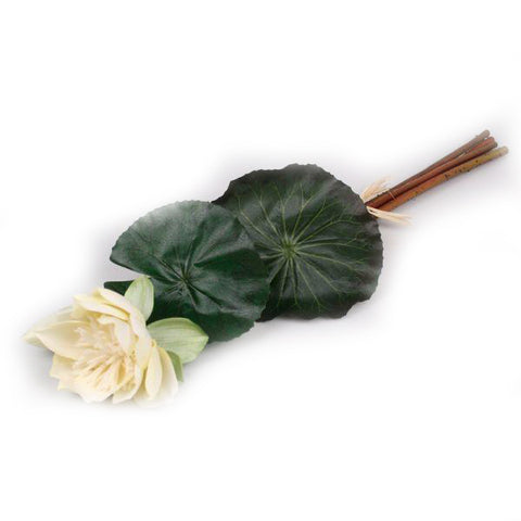 "Raffia Cream" Water Lily Artificial Floral Stem - Jodhshop